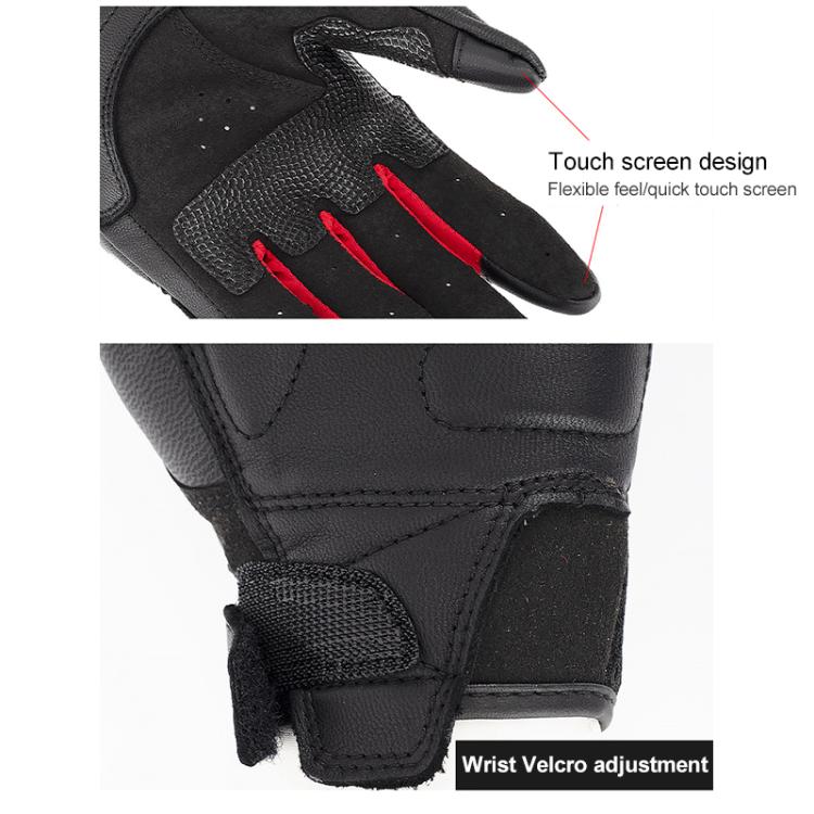 SOMAN MG21 Motorcycle Sheepskin Carbon Fiber Gloves Off-road Riding Anti-slip Gloves, Size:XXL(Black) by SOMAN