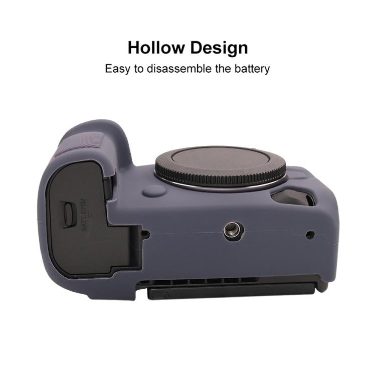 For Canon EOS R5 Mark II / R5II Glossy Soft Silicone Protective Case(Blue) by bashfashion