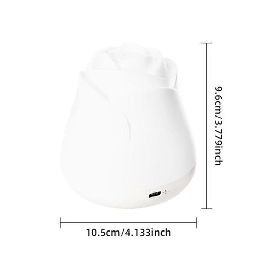 3W Rose Night Light Bedside Touch Sensor Ambient Lighting, Style:Rechargeable(White) by bashfashion