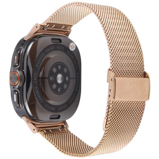 For Samsung Galaxy Watch Ultra 47mm / Ultra 2025 Milanese Integrated Buckle Metal Watch Band(Rose Gold) by bashfashion