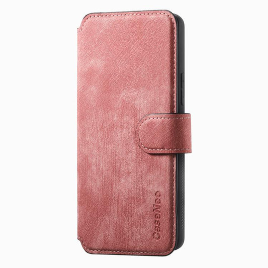 For Google Pixel 9a CaseNeo MagSafe RFID Anti-theft Retro Leather Phone Case(Pink) by CaseNeo