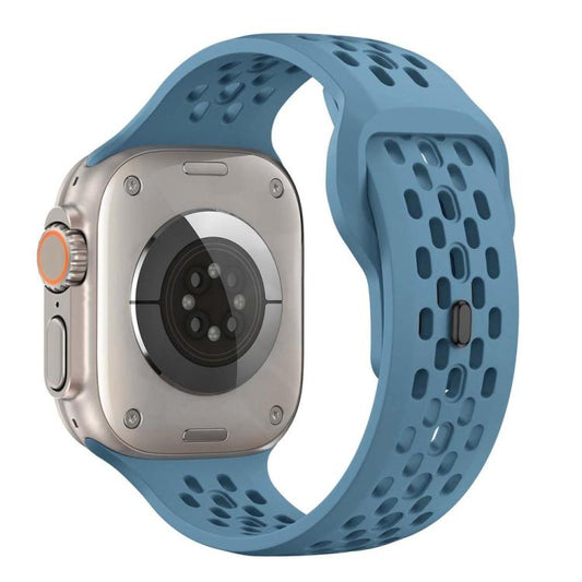 For Apple Watch 46mm / 49mm / 45mm / 44mm xDfind Mesh Reverse Buckle Silicone Watch Band(Premium Blue) by xDfind