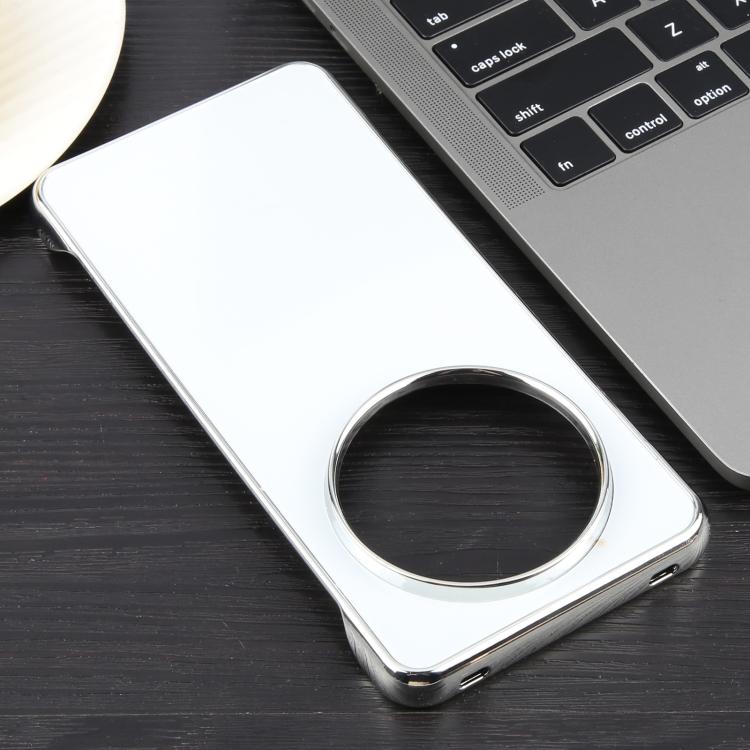 For Huawei Mate 70 Electroplating Frameless Frosted Anti-Glare PC MagSafe Phone Case(Silver White) by bashfashion
