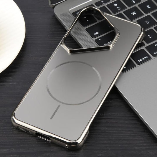 For Huawei Pura 70 Electroplating Frameless Frosted Anti-Glare PC MagSafe Phone Case(Titanium Gray) by bashfashion