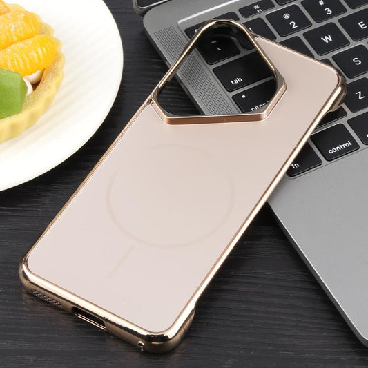 For Huawei Pura 70 Pro / 70 Pro+ Electroplating Frameless Frosted Anti-Glare PC MagSafe Phone Case(Desert Gold) by bashfashion