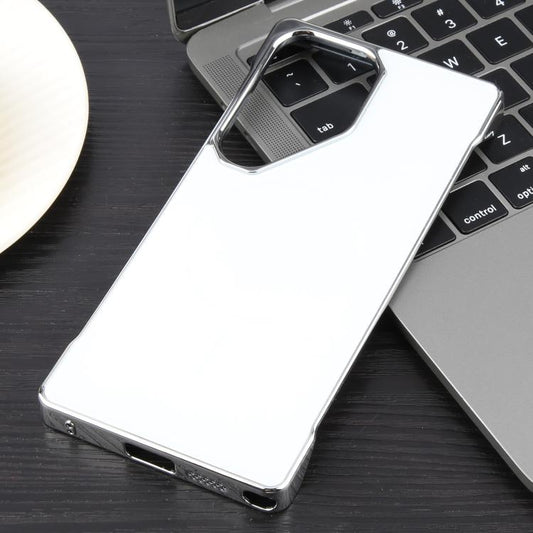 For Samsung Galaxy S25 Ultra 5G Electroplating Frameless Frosted Anti-Glare PC MagSafe Phone Case(Silver White) by bashfashion