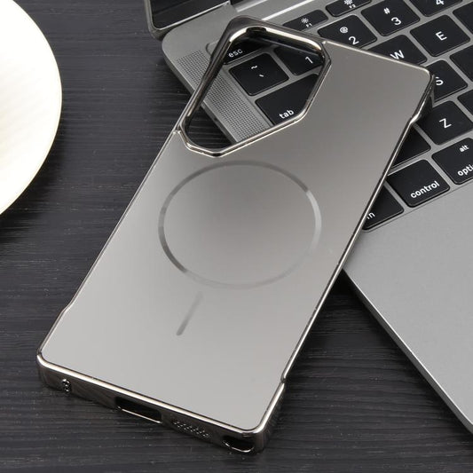 For Samsung Galaxy S25 Ultra 5G Electroplating Frameless Frosted Anti-Glare PC MagSafe Phone Case(Titanium Gray) by bashfashion