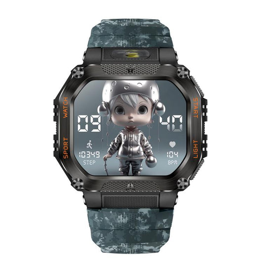 HT34 1.75 inch IPS Screen 3ATM Outdoor Sports BT Smart Watch(Camouflage) by bashfashion