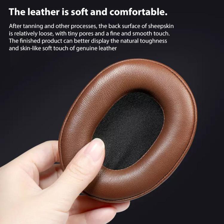 2pcs Sponge Earmuffs Replacement Earpads For ATH-MSR7, Style:Brown Protein Leather by bashfashion