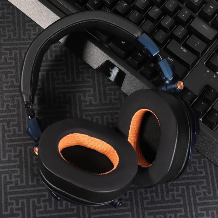 2pcs Ice Silk Cloth Replacement Earpads For Audio Technica ATH-MSR7 / M50X / M40(Black Purple) by bashfashion