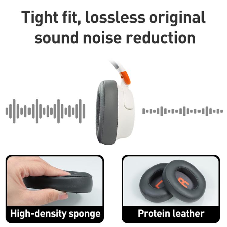 1 Pair Protein Leather Earphone Replacement Earpads For JBL JR 460NC(Light Grey) by bashfashion