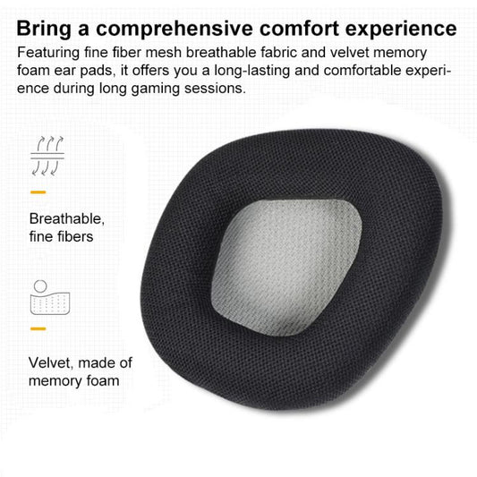 1 Pair Protein Leather and Ice Silk Cloth Cotton Replacement Earpads For Corsair VOID PRO RGB SE(Black) by bashfashion