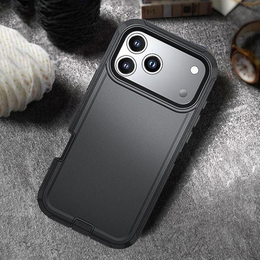 For iPhone 17 Kalebol Shockproof PC Hybrid TPU Phone Case with Back Clip(Black) by Kalebol