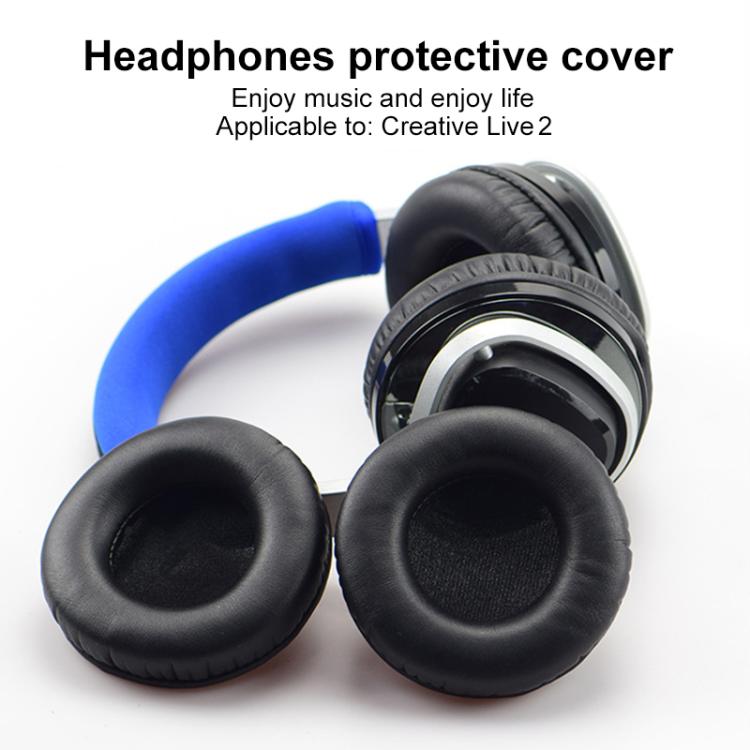 2pcs Protein Leather Earpads For Creative Aurvana Live 2(Black) by bashfashion