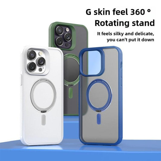 For iPhone Air Kalebol Rotating Holder MagSafe PC Hybrid TPU Phone Case(Blue) by Kalebol