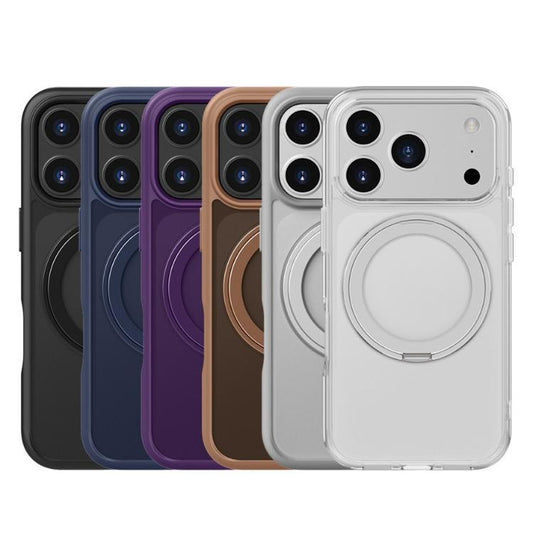 For iPhone 17 Kalebol Frosted MagSafe Holder Acrylic Hybrid TPU Phone Case(Black) by Kalebol