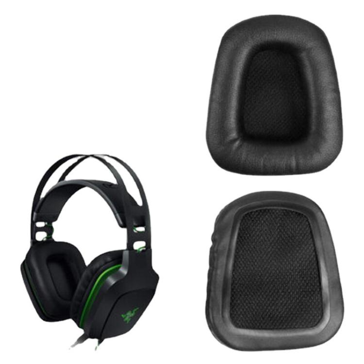 2pcs Insert Replacement Earpads For Razer Electra V1 / V2, Material:Protein Leather(Black Green) by bashfashion