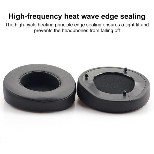 1 Pair Push Snap-on Replacement Earpads For Razer ManOWar 7.1, Material:Protein Leather(Black) by bashfashion