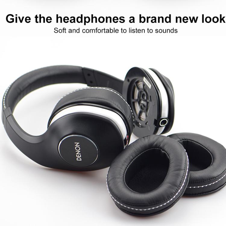 For DENON AH-D600 / D7100 1 Pair Insert Lambskin Replacement Earpads(Black) by bashfashion