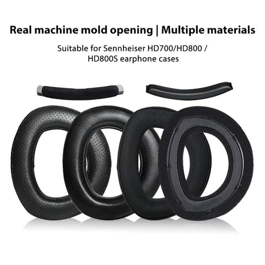 1 Pair Snap-on Replacement Earpads For Sennheiser HD800 / HD800S, Material:Lambskin Stitching(Black) by bashfashion