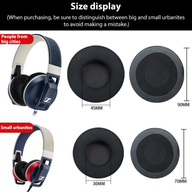 2pcs Insert Replacement Earpads For Sennheiser Urbanite XL, Material:Protein Leather(Black) by bashfashion
