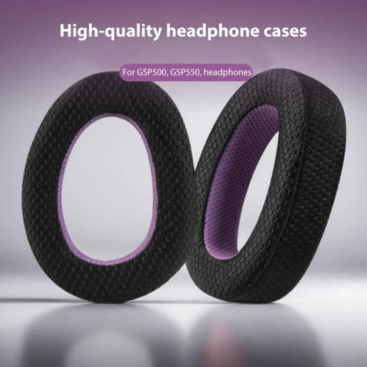 2pcs Snap-on Replacement Earpads For Sennheiser GSP500 / GSP550 / GSP600 / GSP670 / EPOS H6 Pro / GSP601 / GSP602, Material:Weaving Mesh(Black Purple) by bashfashion
