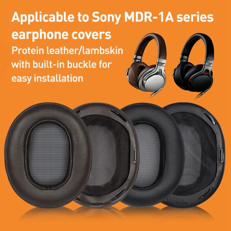 2pcs Lambskin Earphone Replacement Earpads Pads For Sony MDR-1Abt(Black) by bashfashion