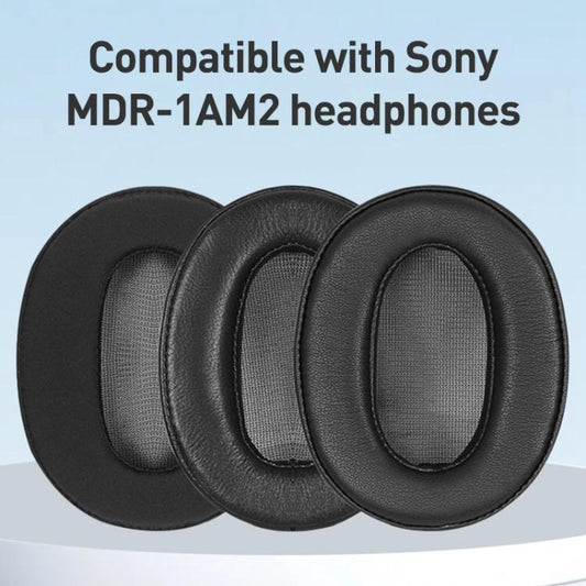 2pcs Lambskin Earphone Replacement Earpads Pads For Sony MDR-1AM2(Black) by bashfashion
