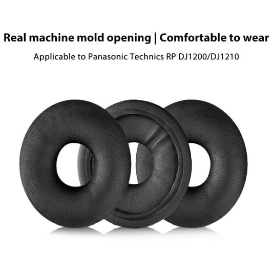 2pcs Insert Replacement Earpads For Panasonic RP-DJ1200 / RP-DJ1205 / RP-DJ1210, Material:Protein Leather(Black) by bashfashion