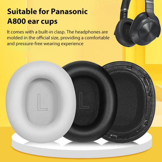 1 Pair Snap-on Protein Leather Replacement Earpads For Panasonic AH-A800(Grey) by bashfashion