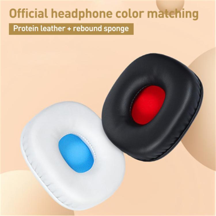 2pcs Protein Leather Earphone Replacement Earpads Pads For Sony NWZ-WH505 / NWZ-WH303(White Blue Net) by bashfashion