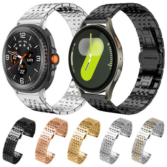 For Samsung Galaxy Watch Ultra / Ultra 2025 xDfind Seven-bead Solid Stainless Steel Watch Band(Gold) by xDfind