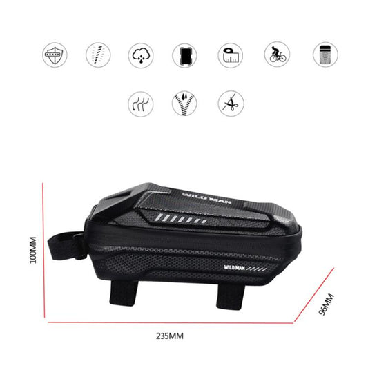 WILD MAN ES5 Basic Mountain Bicycle EVA Hard Shell Bag Bike Front Top Tube Bag(Black) by WILD MAN