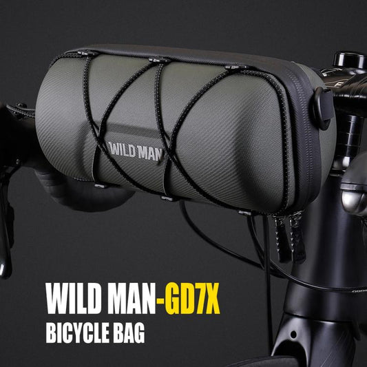 WILD MAN GD7X Mountain Bicycle EVA Hard Shell Handlebar Bag Quick Release Bracket(Black) by WILD MAN