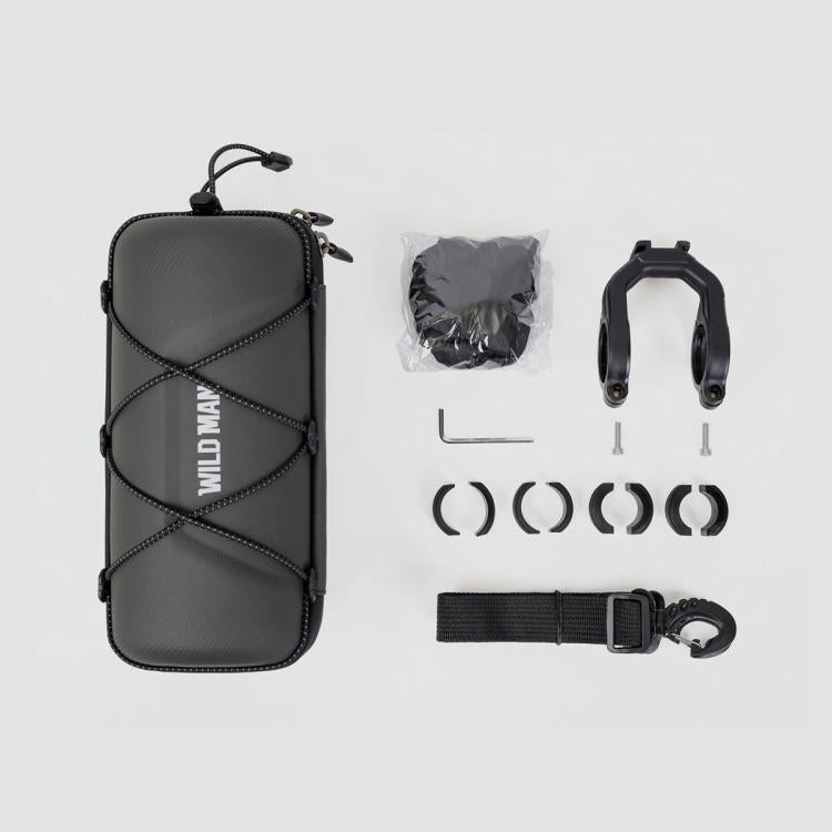 WILD MAN GD7X Mountain Bicycle EVA Hard Shell Handlebar Bag Quick Release Bracket(Black) by WILD MAN