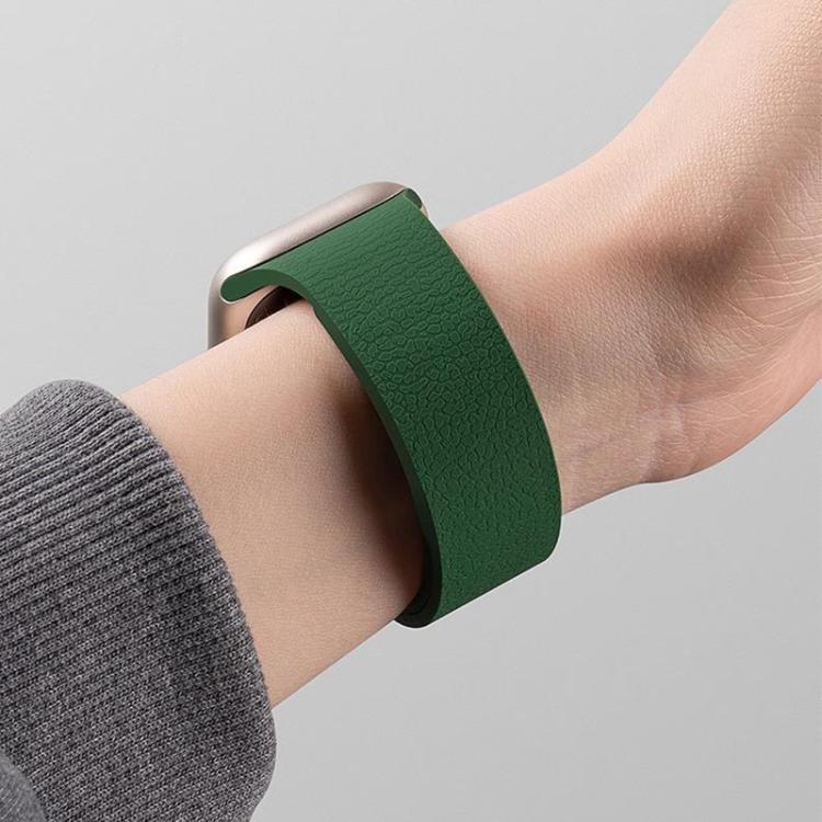 For Samsung Galaxy Watch Ultra/Ultra 2025 xDfind Litchi Texture Magnetic Silicone Watch Band(Dark Green) by xDfind