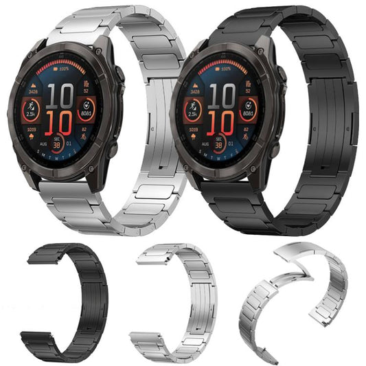 For Garmin Fenix 8/7X/6X/5X 26mm xDfind I-Shaped Buckle Stainless Steel Watch Band(Silver) by xDfind