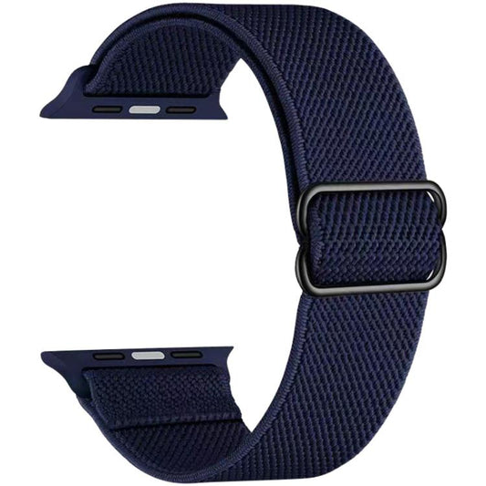 For Apple Watch 42 / 44 / 45 / 46 / 49mm xDfind Adjustable Slide Buckle Elastic Nylon Watch Band(Dark Blue) by xDfind