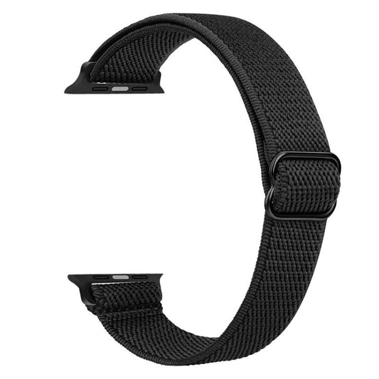 For Apple Watch 42 / 44 / 45 / 46 / 49mm xDfind Ladder Buckle Small Waist Elastic Nylon Watch Band(Black) by xDfind