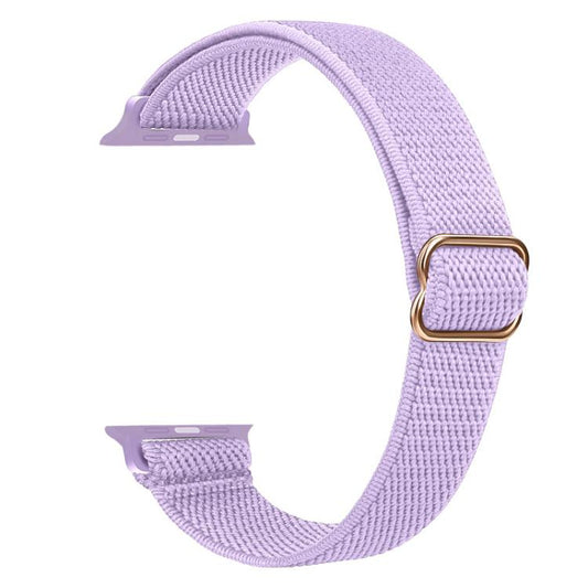 For Apple Watch 42 / 44 / 45 / 46 / 49mm xDfind Ladder Buckle Small Waist Elastic Nylon Watch Band(Lavender) by xDfind