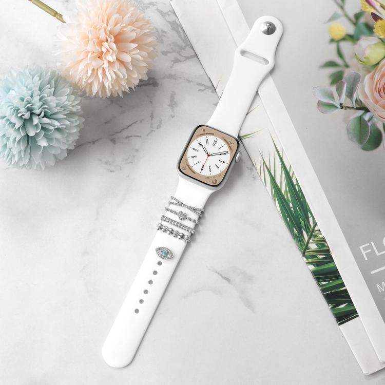 Smart Watch Band Decorative Ring Metal Accessories(Silver Heart Eyes) by bashfashion