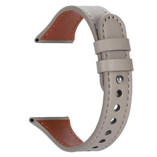 20mm xDfind Double Ring Single Rivet Genuine Leather Watch Band(Grey) by xDfind