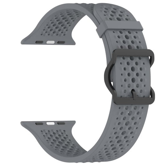 For Apple Watch 42 / 44 / 45 / 46 / 49mm xDfind Breathable Silicone Watch Band(Titanium Grey) by xDfind