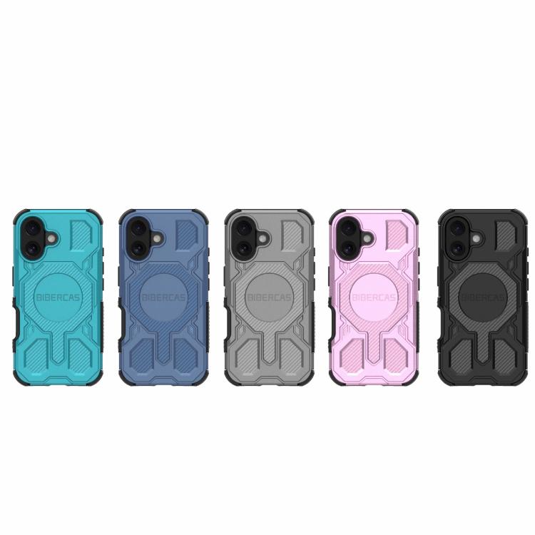 For iPhone 16 BIBERCAS Real Color Series MagSafe Shockproof Phone Case(Black) by BIBERCAS