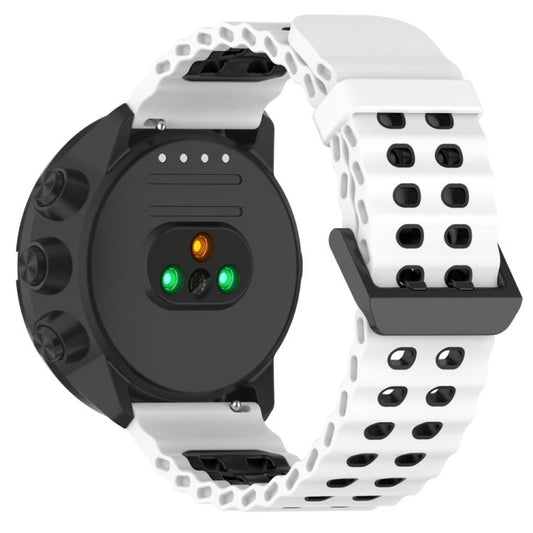 For Suunto 9 / 7 / Spartan Sport xDfind Ocean Dual Pin Buckle Silicone Watch Band(White Black) by xDfind