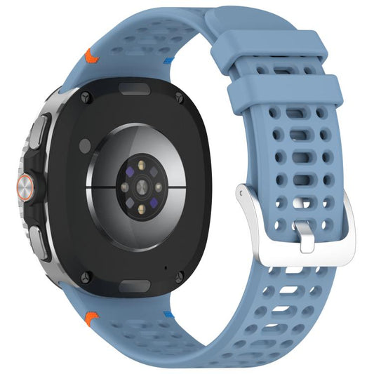 For Samsung Galaxy Watch8 / Watch8 Classic xDfind Alloy Silver Buckle Breathable Hole Silicone Watch Band(Official Blue) by xDfind