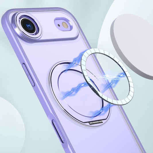 For iPhone Air kalebol MagSafe Metal Ring Holder Phone Case(Light Purple) by Kalebol
