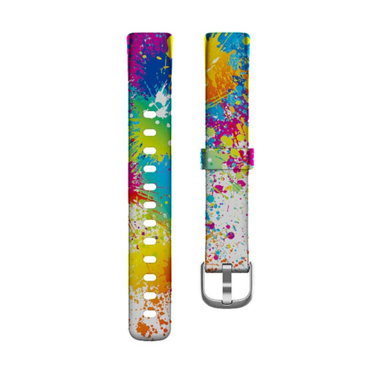 xDfind Silver Buckle Painting Silicone Watch Band For Fitbit Luxe, Size:S(Painting) by xDfind