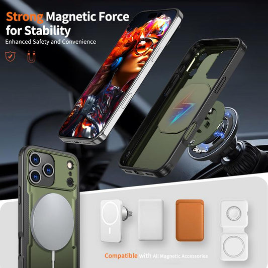 For iPhone 17 Pro Max kalebol Metal 360 Degree Rotation Holder MagSafe Phone Case(Green) by Kalebol