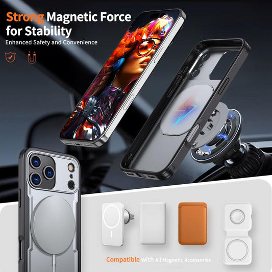 For iPhone 17 Pro kalebol Metal 360 Degree Rotation Holder MagSafe Phone Case(Grey) by Kalebol